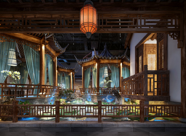 北京辣莊簋街店古典中式餐饮空间设计