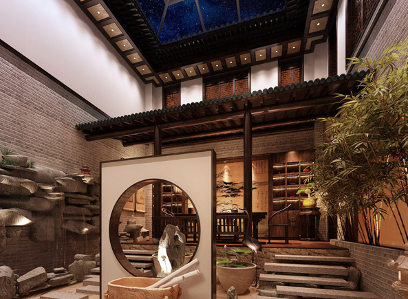 山西平遥古典中式茶楼设计